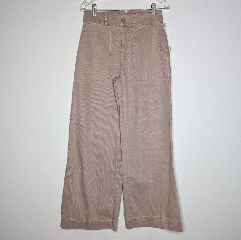 NWT Joie Blush Pink Vintage Look Wide Leg Cotton Blend Denim Jean 6